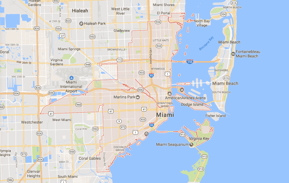 Onde Ficar Em Miami: Mapa