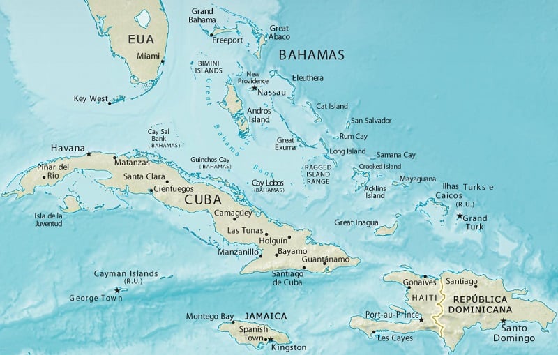 Onde Ficar em Bahamas: Mapa