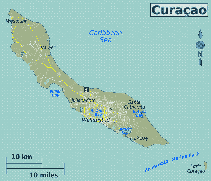 Onde Ficar em Curaçao: Mapa
