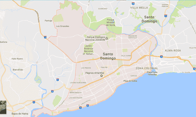 Onde Ficar em Santo Domingo: Mapa