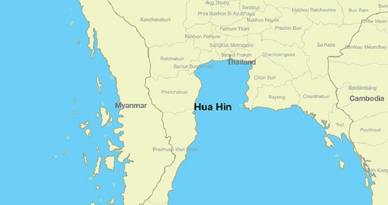 Onde Ficar Em Hua Hin: Mapa