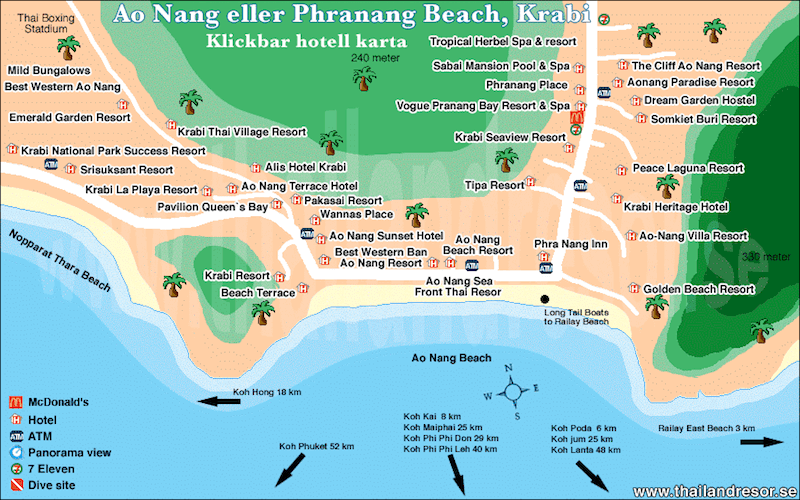 Onde Ficar Em Ao Nang: Mapa