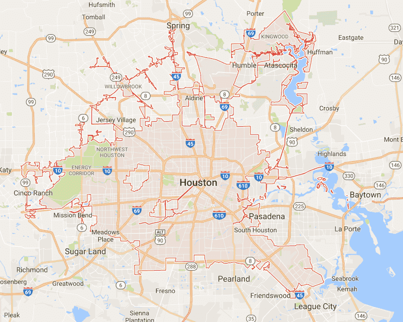 Onde Ficar Em Houston: Mapa