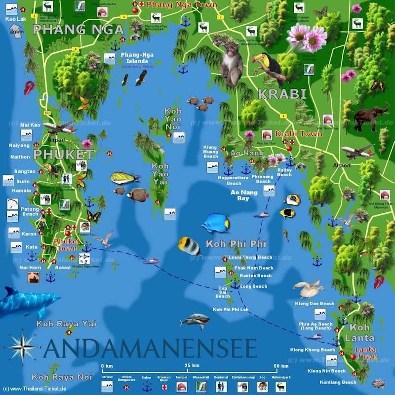 Onde Ficar Na Cidade de Krabi: Mapa