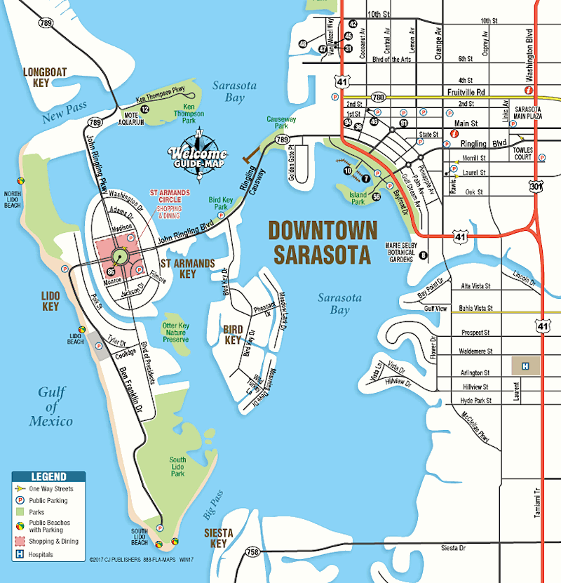 Onde Ficar Em Sarasota: Mapa
