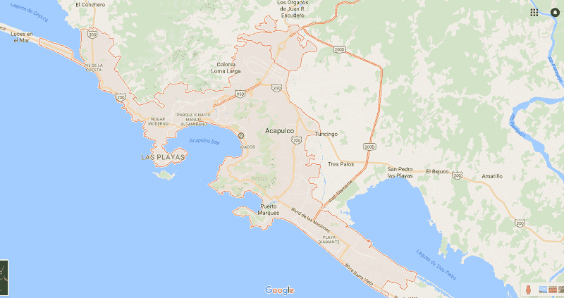Onde Ficar em Acapulco: Mapa