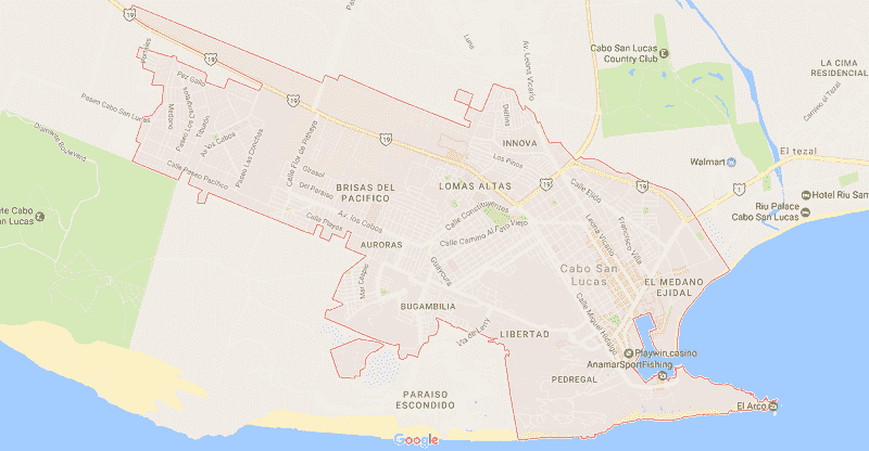 Onde Ficar em Cabo San Lucas: Mapa