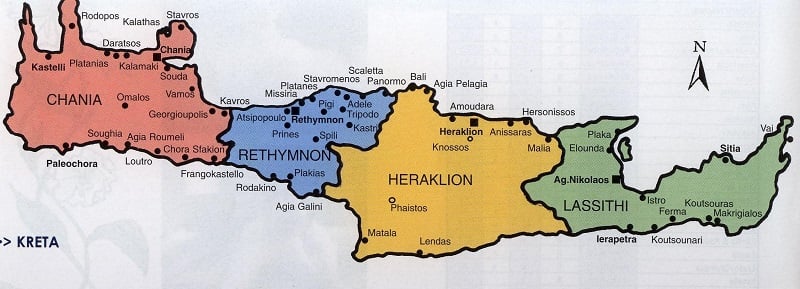 Mapa de Creta