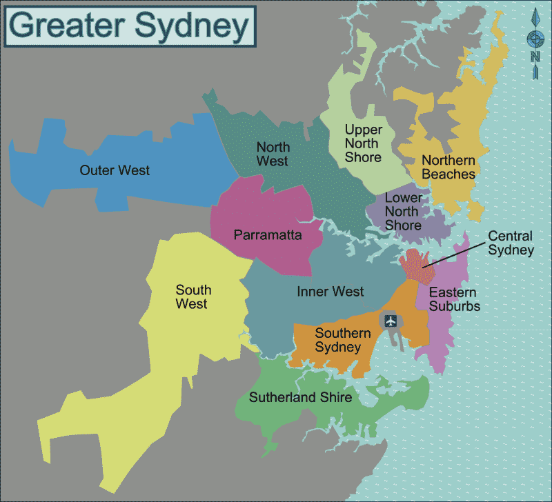 Onde Ficar em Sydney: Mapa