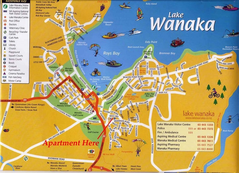 Onde Ficar em Wanaka: Mapa