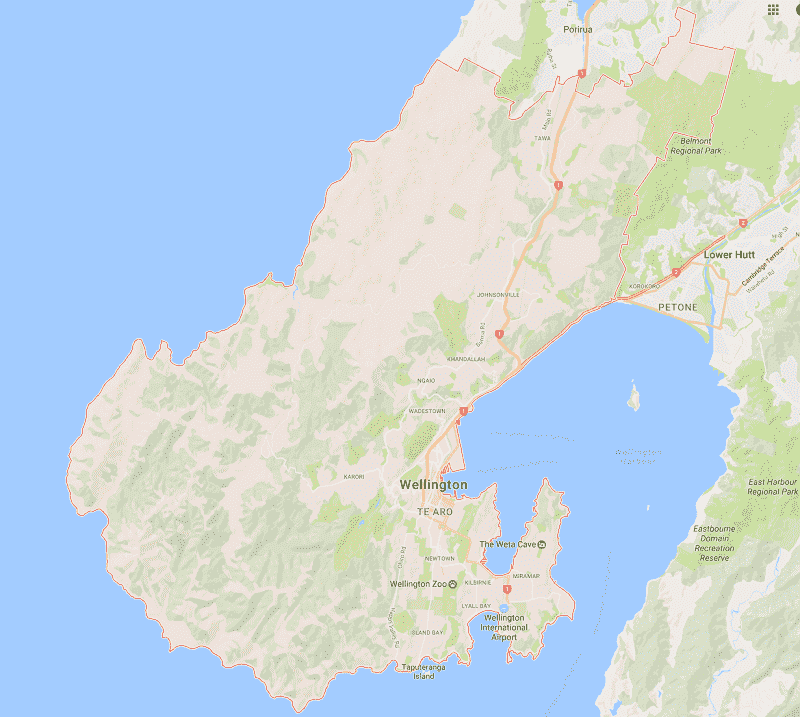Onde Ficar em Wellington: Mapa