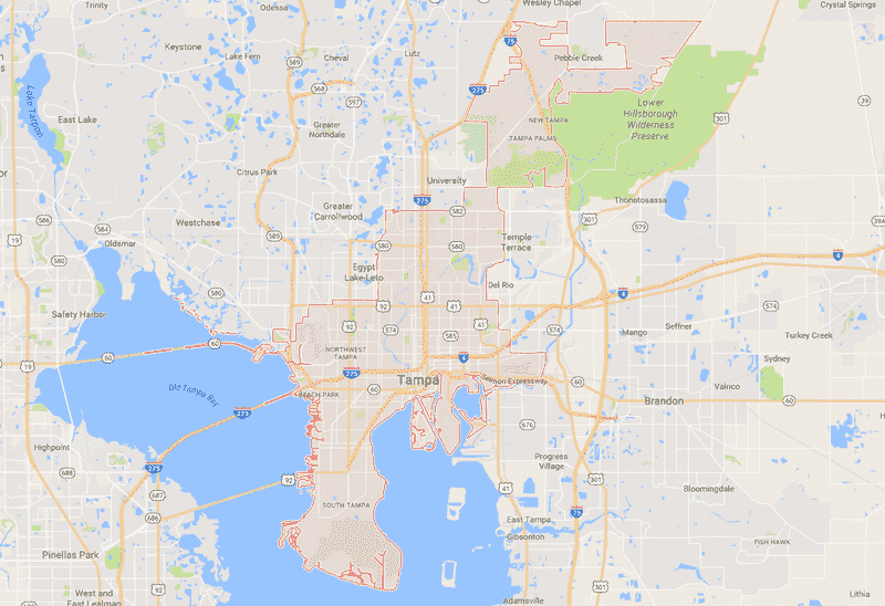 Onde Ficar Em Tampa: Mapa