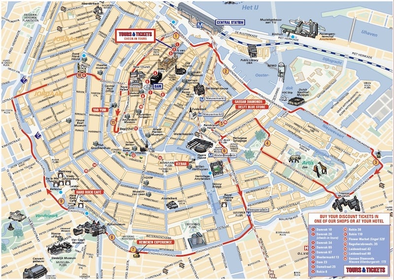 Onde Ficar em Amsterdam na Holanda: Mapa