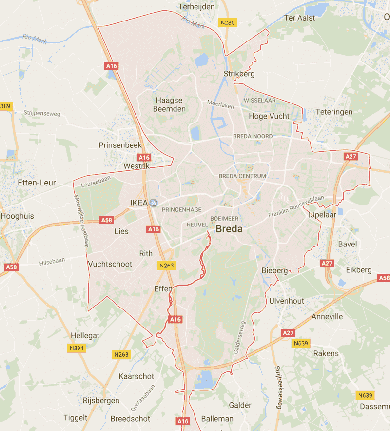 Onde Ficar em Breda na Holanda: Mapa