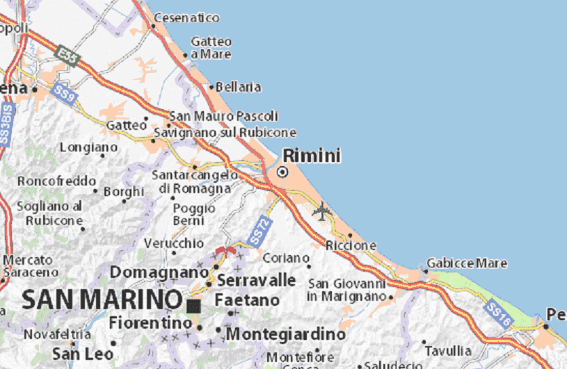 Onde Ficar em Rimini: Mapa