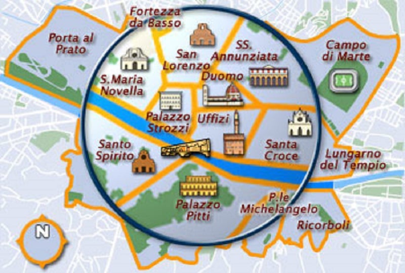 Onde Ficar em Florença: Mapa