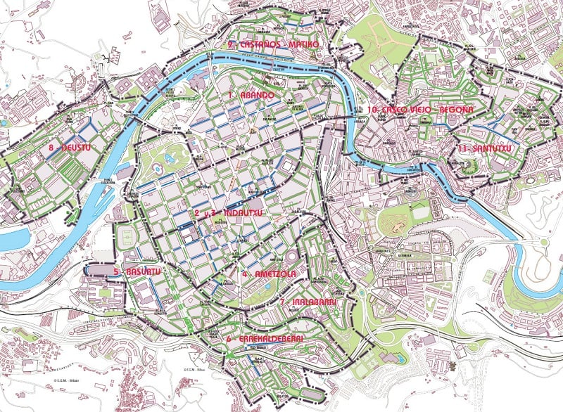 Onde Ficar em Bilbao: Mapa