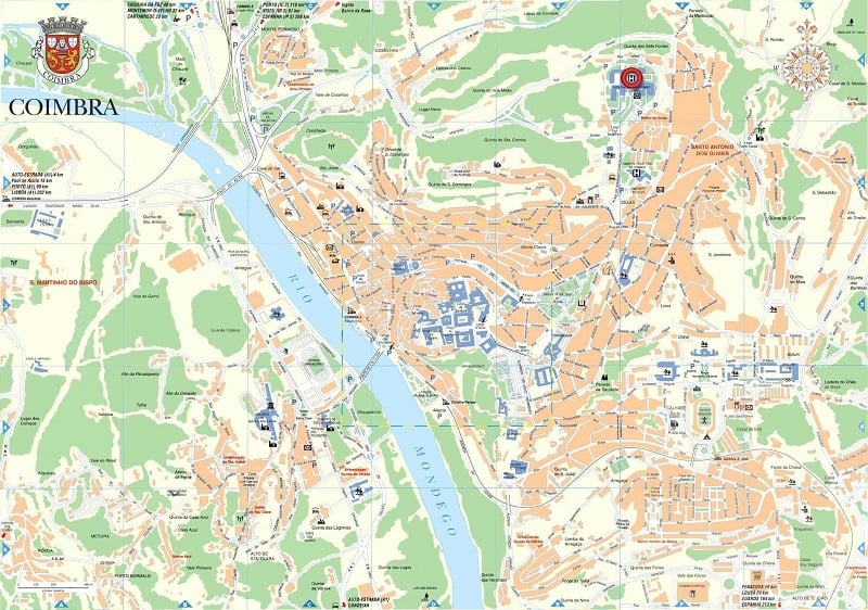 Onde Ficar em Coimbra: Mapa