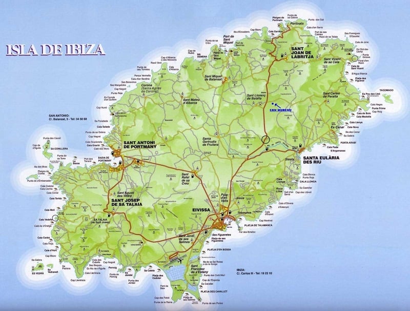 Onde Ficar em Ibiza: Mapa