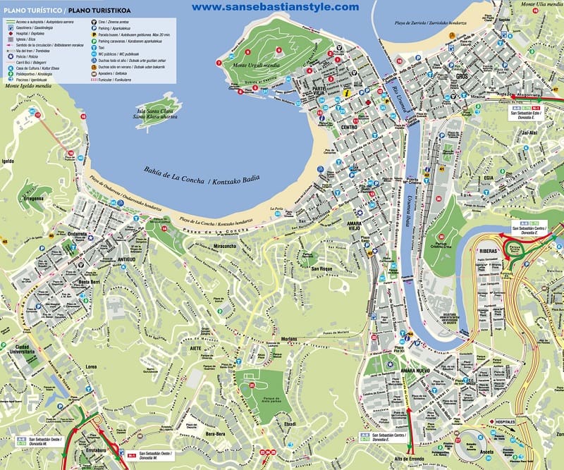 Onde Ficar em San Sebastián: Mapa