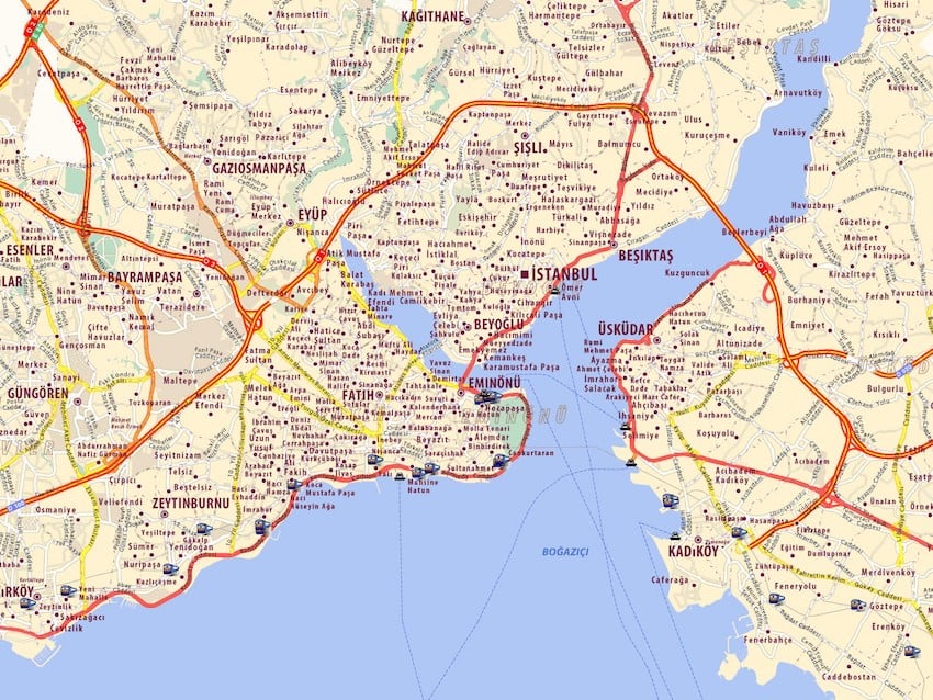 Onde Ficar em Istambul na Turquia: Mapa