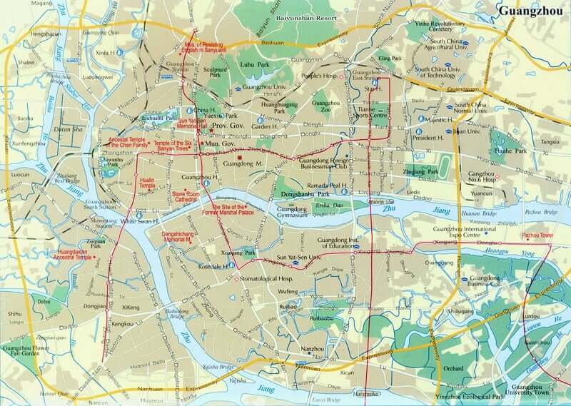 Onde Ficar em Guangzhou: Mapa