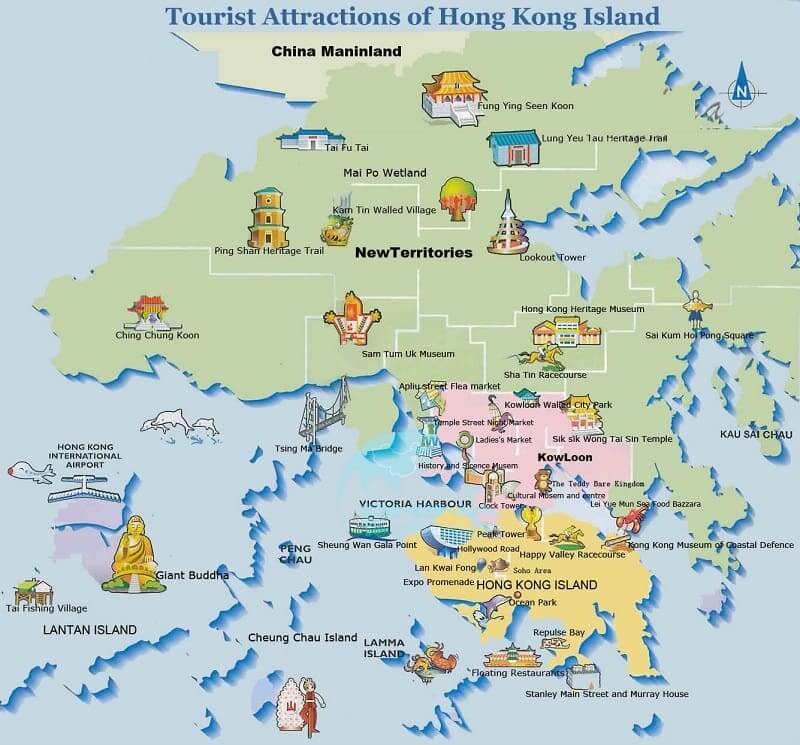 Onde Ficar em Hong Kong: Mapa