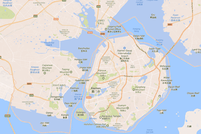 Onde Ficar em Xiamen: Mapa