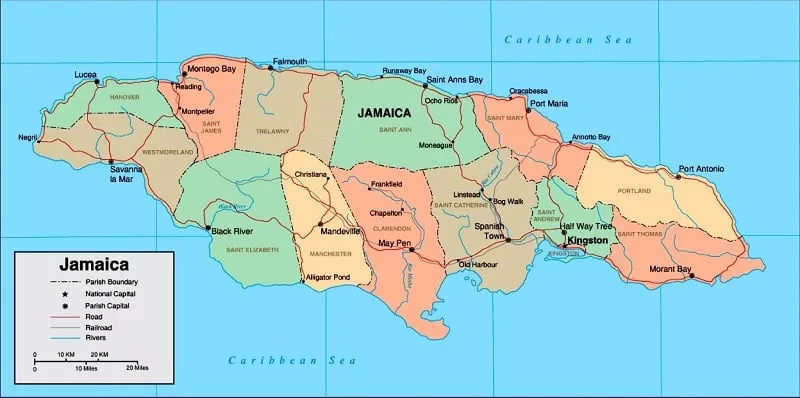Onde Ficar na Jamaica: Mapa