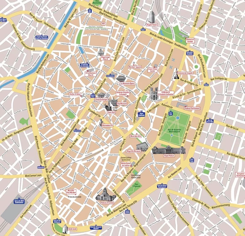 Onde Ficar Em Bruxelas Na Bélgica: Mapa