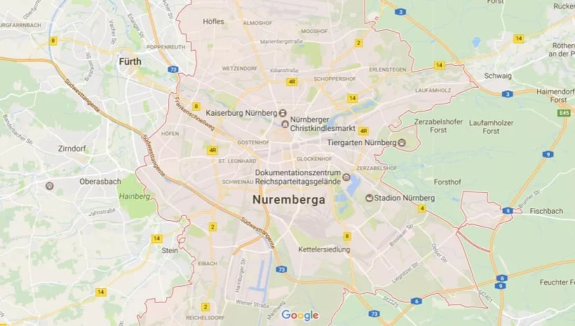Onde Ficar Em Nuremberga: Mapa