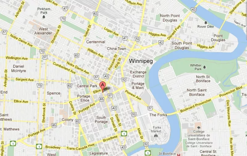Onde Ficar Em Winnipeg: Mapa