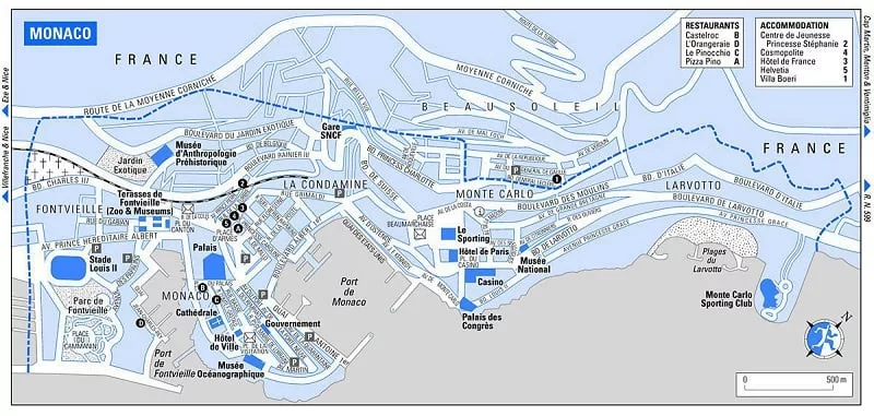 Onde Ficar em Mônaco: Mapa